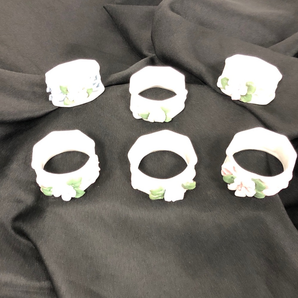 Floral Ceramic Napkin Rings